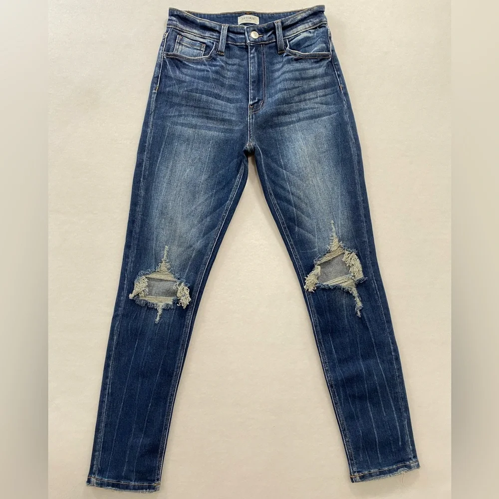 Artemis Vintage Ruby High Rise Stretch Ankle Cigarette Jeans 3/25 Distressed